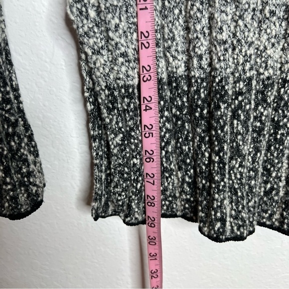 Rag & Bone Sweater Women XS Tunic Wool Blend Knit Black White Slit Chunky Knit Z - Picture 9 of 10